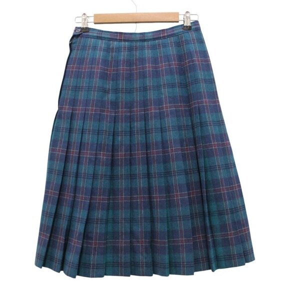 Vintage Pendleton Wool Pleated Skirt Size 12 Multicolor Plaid Preppy Academia - Picture 5 of 10